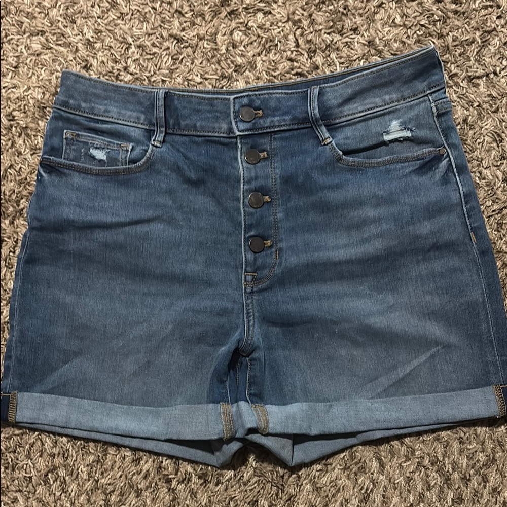 Nine West Blue Jean Shorts High-Waisted Casual